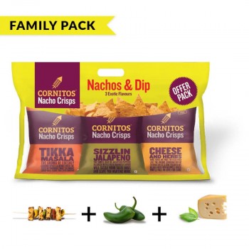 Cornitos Nacho Crisps FAMILY PACK 3 IN 1 - 140g